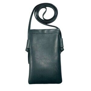 Madewell Crossbody Smart Phone Bag Forest Green Leather Outer Card Slots 4" x 7"